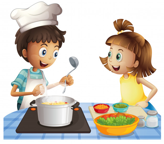 cooking boys clipart